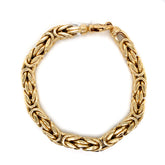9mm Semi-Solid Gold Byzantine Bracelet 10K - White Carat - USA & Canada